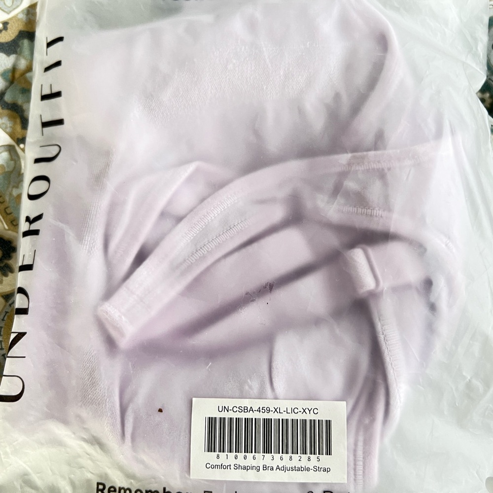 Under Outfit Comfort Shaping Bra Adjustable Strap Lilac Purple XL NWT IN PACKAGE